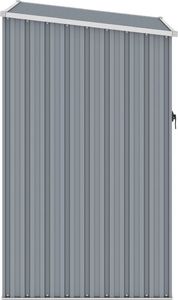 vidaXL Szopa ogrodowa, szara, 87x98x159 cm, stal galwanizowana 4