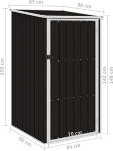 vidaXL Szopa ogrodowa, brązowa, 87x98x159 cm, stal galwanizowana 7