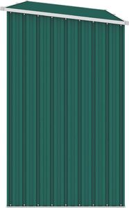 vidaXL Szopa z wiatą na drewno, zielona, 245x98x159 cm, stal 4