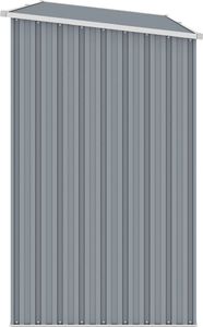 vidaXL Szopa z wiatą na drewno, szara, 245x98x159 cm, stal 4