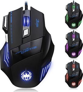Mysz Dland Zelotes [T80 Dland Zelotes Profesjonalna optyczna mysz LED z 7200 DPI, 7 przyciskami i kablem USB, dla graczy - Regulowany przełącznik DPI 7200/3200/2400/1600/1600 DPI dla profesjonalnych notebooków 1
