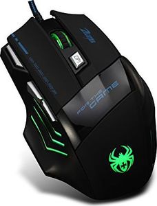 Mysz Dland Zelotes [T80 Dland Zelotes Profesjonalna optyczna mysz LED z 7200 DPI, 7 przyciskami i kablem USB, dla graczy - Regulowany przełącznik DPI 7200/3200/2400/1600/1600 DPI dla profesjonalnych notebooków 3