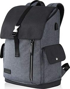 Plecak KROSER KROSER Plecak na laptopa Plecak szkolny 17,3-calowy plecak wodoodporny Torba na laptopa z portem USB do ładowania do biznesu / szkoły / podróży / kobiet / mężczyzn-szary WIELOKROTNY 1