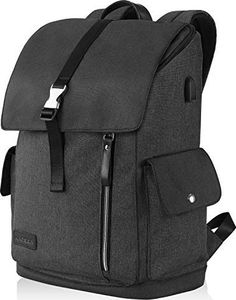 Plecak KROSER Plecak na laptopa KROSER damski 15,6 cala (39,6 cm) plecak szkolny plecak na co dzień wodoodporny nylonowy tablet na laptopa z portem ładowania USB na studia / podróże / kobiety / mężczyźni-czarny WIELOKROTNY 1