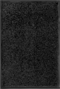 vidaXL Wycieraczka z możliwością prania, czarna, 40 x 60 cm 1