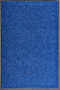 vidaXL Wycieraczka z możliwością prania, niebieska, 60 x 90 cm 1