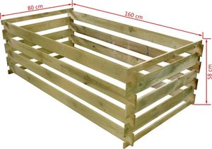vidaXL Kompostownik, impregnowane drewno sosnowe, 160x80x58cm (42955) 3