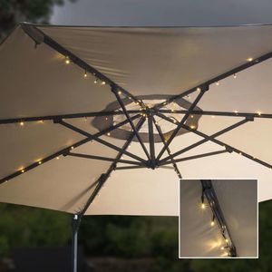 HI HI Sznur lampek solarnych LED pod parasol ogrodowy, 130 cm 1