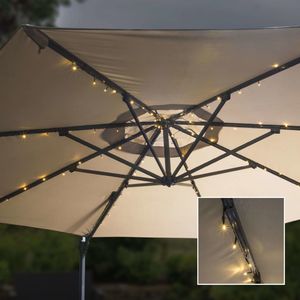 HI HI Sznur lampek solarnych LED pod parasol ogrodowy, 130 cm 2