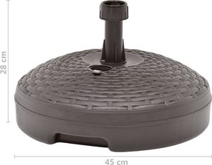 vidaXL Podstawa pod parasol, wypełniana wodą/piaskiem, 20 L, brązowa 6