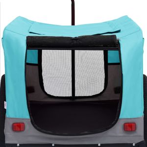 vidaXL Przyczepka rowerowa 2-w-1 dla zwierząt i do biegania, niebiesk-szara 7