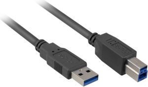 Kabel USB Sharkoon USB-A - USB-B 1 m Czarny (4044951015634) 1