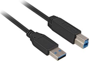Kabel USB Sharkoon USB-A - USB-B 3 m Czarny (4044951015658) 1