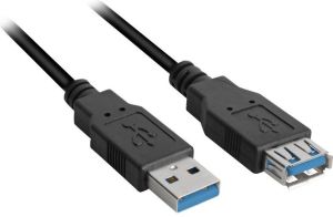 Kabel USB Sharkoon USB-A - USB-A 1 m Czarny (4044951015672) 2