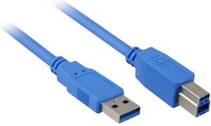 Kabel USB Sharkoon 3.0 wtyk A-wtyk B, 1,0m, niebieski (4044951010837) 1