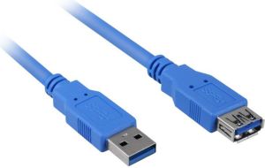 Kabel USB Sharkoon USB-A - USB-A 3 m Niebieski (4044951010899) 1