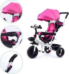 Ecotoys Rower trójkołowy wózek obracane siedzisko Pink Ecotoys 3