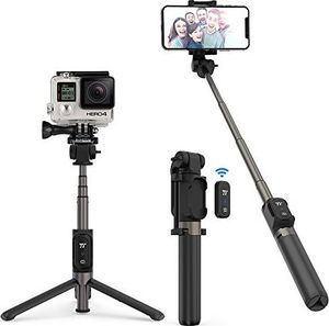 Selfie stick TaoTronics Statyw do Selfie Stick TaoTronics Bluetooth ze zdalnym sterowaniem rozmowami wideo i transmisją strumieniową na żywo o 360 stopni do aparatu Gopro Action iPhone X / iPhone 8/8 Plus / iPhone 7/7 Plus, Galaxy Huawei 1
