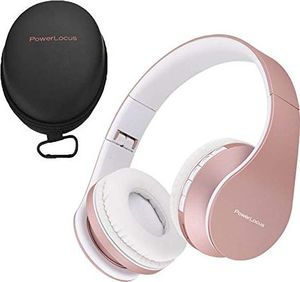 Słuchawki PowerLocus Słuchawki Bluetooth, PowerLocus Over Ear Słuchawki Bluetooth Składane bezprzewodowe Słuchawki Zestaw słuchawkowy z obsługą aux z mikrofonem Funkcja głośnomówiąca dla iPhone'a, Androida, PC (różowe złoto) 1