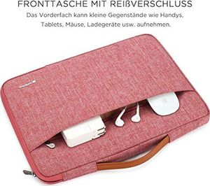 Torba NIDOO NIDOO torba na laptopa 12,5 cala teczka torebka Pokrowiec na iPada Pro 12,9 cala 2016 2017/13,3 cala MacBook Pro / 13,5 cala Surface Laptop 2 / 13,3 cala Lenovo ThinkPad X395 Yoga S940, czerwony 5