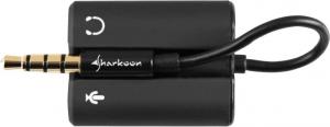 Adapter AV Sharkoon Jack 3.5mm - Jack 3.5mm x2 czarny (4044951015900) 2