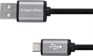 Kabel USB Kruger&Matz USB-A - microUSB 1 m Czarny (KM1235) 1