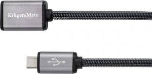 Kabel USB Kruger&Matz USB-A - microUSB 1 m Czarny (KM0332) 1