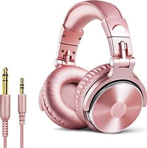 Słuchawki OneOdio Słuchawki OneOdio z kablami Zamknięte Słuchawki studyjne z mikrofonem z portem współdzielonym Bez adaptera Słuchawki basowe dla DJ-ów do podcastów, nagrywania, monitorowania PC Handy TV Rosa 1