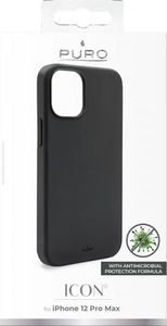 PURO ICON Anti-Microbial Cover - Etui iPhone 12 Pro Max (czarny) 5
