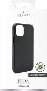 PURO ICON Anti-Microbial Cover - Etui iPhone 12 Mini (czarny) 6