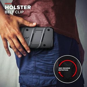 Zizo Bolt Cover - Pancerne etui iPhone 12 / iPhone 12 Pro ze szkłem 9H na ekran + podstawka uchwyt do paska (szary) 4