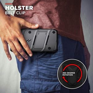 Zizo Bolt Cover - Pancerne etui iPhone 12 Mini ze szkłem 9H na ekran + podstawka uchwyt do paska (szary) 4