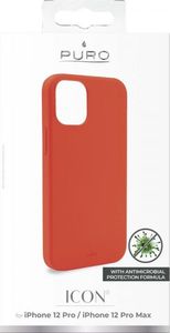 PURO ICON Anti-Microbial Cover - Etui iPhone 12 / 12 Pro (czerwony) 5