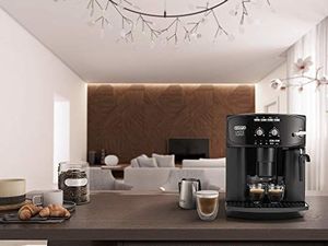 Ekspres ciśnieniowy DeLonghi De'Longhi Caff Corso ESAM 2600 w pełni automatyczny ekspres ze spieniaczem mleka do cappuccino, z przyciskiem bezpośredniego wyboru espresso i pokrętłem, duży zbiornik na wodę 1,8 litra, czarny 3