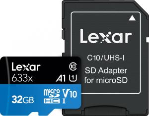 Karta Lexar 633x MicroSDHC 32 GB Class 10 UHS-I/U1 A1 V10 (LSDMI32GBB633A) 1