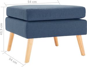 vidaXL Podnóżek, niebieski, tapicerowany tkaniną 5