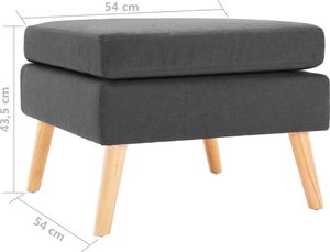 vidaXL Podnóżek, ciemnoszary, tapicerowany tkaniną 5