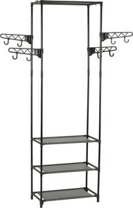 vidaXL Stojak na ubrania, stal i włóknina, 55 x 28,5 x 175 cm, czarny 4