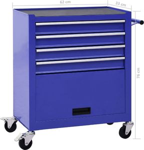 Wózek narzędziowy vidaXL 1 półka 4 szuflady  (147188) 8