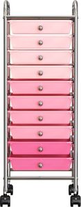 vidaXL Regał na kółkach z 10 szufladami róż ombre 320404 5