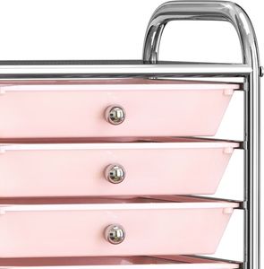 vidaXL Regał na kółkach z 10 szufladami róż ombre 320404 7