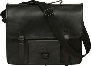 Torba vidaXL Torba na laptopa z prawdziwej skóry, czarna 2