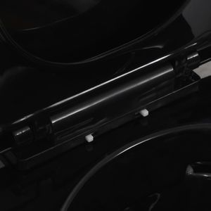 Miska WC vidaXL Wisząca toaleta bez kołnierza, ceramiczna, czarna 3