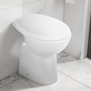 Miska WC vidaXL Wysoka toaleta bez kołnierza ciche zamykanie ceramika biała 2