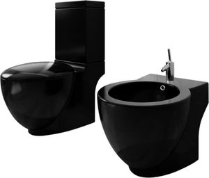 Zestaw kompaktowy WC vidaXL 65 cm cm czarny (270060) 1