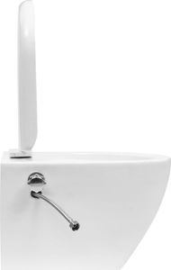 Zestaw podtynkowy vidaXL Toaleta bezkołnierzowa ze spłuczką podtynkową biała 6