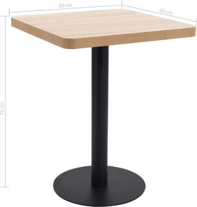 vidaXL Stolik bistro, jasnobrązowy, 60x60 cm, MDF 6