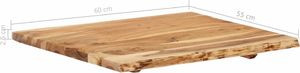 vidaXL Blat łazienkowy, lite drewno akacjowe, 60x55x2,5 cm 4