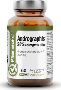 Pharmovit Andrographis (brodziuszka wiechowata) 260 mg, 20% andrografolidów, 60 kapsułek, Pharmovit 1