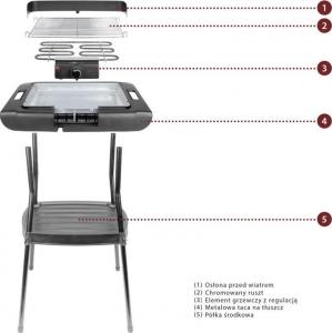Clatronic BQS 3508 Grill ogrodowy elektryczny 2000 W 24.5 cm x 35.5 cm 3